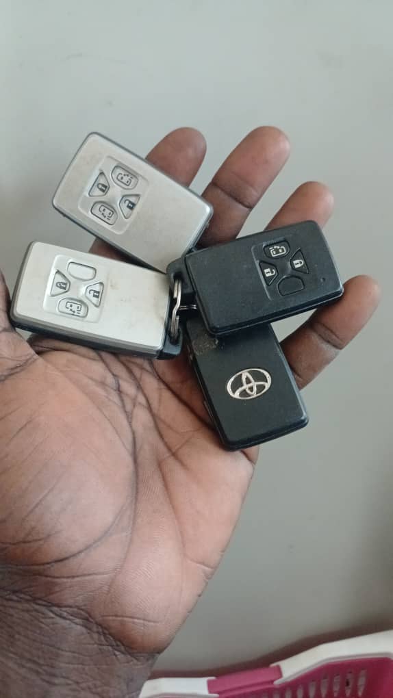 Toyota keyless smart card remotes in hand