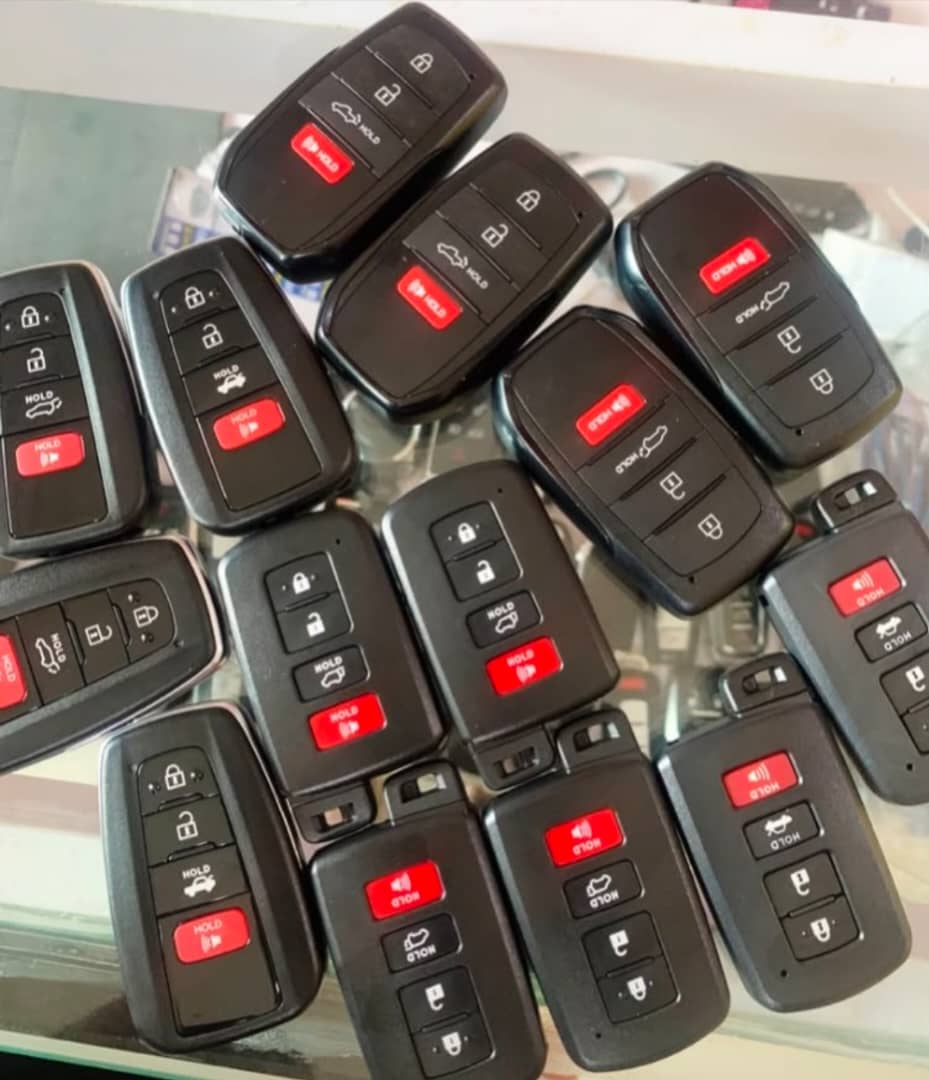 Collection of smart car key fobs at Key Crown
